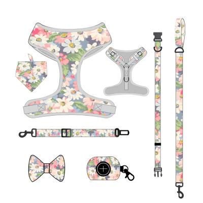 China Designer Bow Tie Cat Bandana Poop Bag Harnesses Dog Collars and Leashes Custom Waterproof Luxury Custom Set for sale