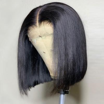 China Bob Straight Short Bob Wig Pixie Cut Machine Made Human Remy Hair Wigs with Bangs for Women for sale