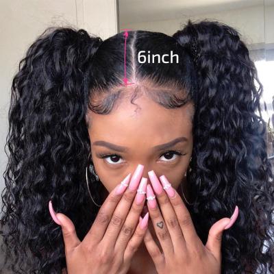 China Best Quality 13x4 Water Wave Pre Pluck Unprocessed Raw Remy Hair Lace Front Wig Water Wave 34 Lace Frontal Wig 36 Inches for sale