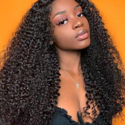 China Swiss Lace Front Wig Hd Front Wig Pre Plucked Transparent Virgin Curly Lace Front Wig Brazilian Raw Cheap Kinky Curly Hair For Black Women for sale