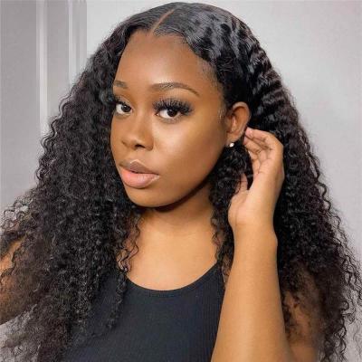 China 2021 Machine Made Curly Cheap Trendy Kinky Curly Style 150% 180% 200% Density Full Non Lace Hair Wigs For Black Women for sale