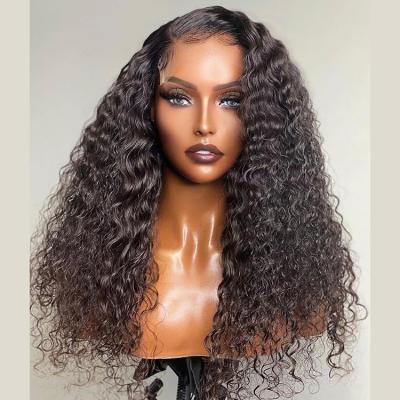 China High Quality Virgin Brazilian Curly Kinky Pre Plucked Curly Cuticle Aligned Human Hair Lace Frontal Wig for sale