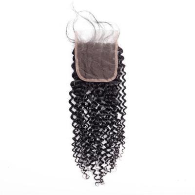 China 100% Raw Unprocessed Virgin Brazilian Hair FDX 4x4 New Design Cuticle Aligned Virgin Hair HD To Lace Curly Weave Silk Hair Kinky Curly Closure for sale