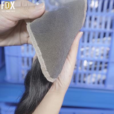 China Raw Unprocessed 100% Virgin Hair FDX 5x5 Lace Up Closure 12a 100% Brazilian Hair Cuticle Aligned Virgin Hair Super HD Lace Up Closure Body Wave 16 Inches for sale