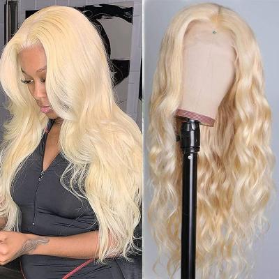 China Good Quality Transparent Swiss Lace Body Wave Human Hair Wigs Blonde 613 Human Hair Frontal 100% Raw Virgin Hair Wig for sale