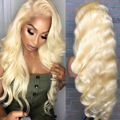 China Body Wave 13x4 Ear to Ear Lace Front Human Hair Wigs 100% Raw Virgin Blonde 613 Cuticle Aligned Hair Wigs for sale