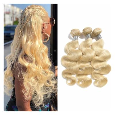 China Wholesale Body Wave FDX 613 Brazilian Virgin Hair Blonde Body Wave Bundles With Closure for sale