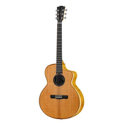 China Professional single 41 inch guitar folk gold silk phoebe fir cut guitar amphitheater playing guitar for sale