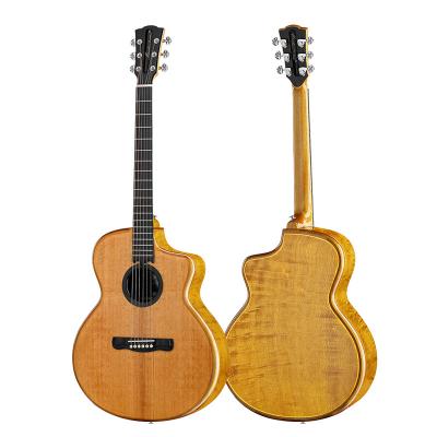 China Professional single 41 inch guitar folk gold silk phoebe fir cut guitar amphitheater playing guitar for sale