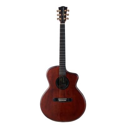 China 41 Inch Large Side Full Professional Guitar Cutaway Amphitheater Simple Round Rosewood Flawless Folk Guitar for sale