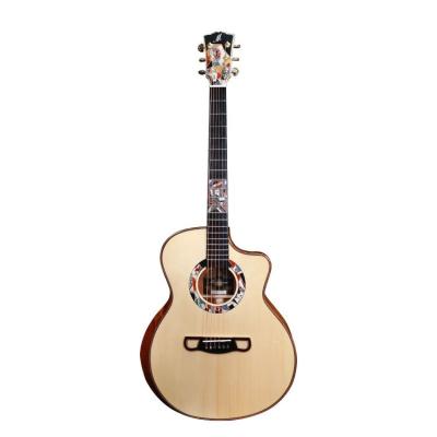 China Solid Pare / Inch Mark 41 Guitar 6 Solid String Chinese Acoustic Solid Mahogany Fir Full Large for sale