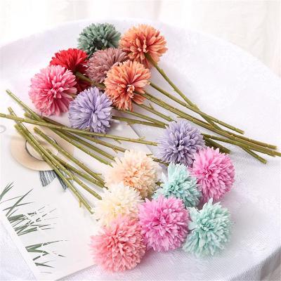 China Ping Pong Chrysanth Dandelion Flower Ball Silk Flowers Artificial Flower Silk Flower Bouquet for sale