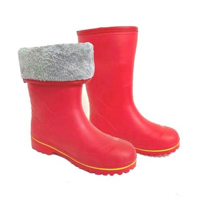 China Cushioning Hot Selling Red Women Fashion Waterproof Knee High Boot Shoes Plush Winter Warm Boots Snow Boots for sale