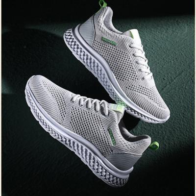 China Classic fashion trend fly knit upper casual shoes fashion soft leather shoes for men for sale