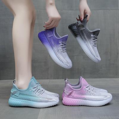 China 2022 Autumn Fashion Trend Women's Jelly Sole Casual Shoes Gradient Color Wind The New Running Shoe Women's Thick Sole Shoes for sale