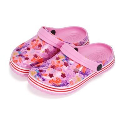 China Massage Printing Pink Cute Platform Kids Children Clogs Garden Shoes For Girl for sale