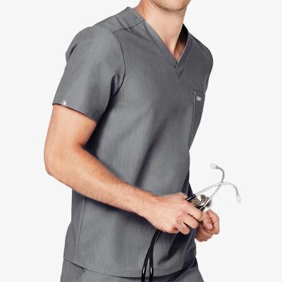 China Hospital Short Sleeve Scrubs Uniforms Mens V Neck Scrubs Medical Sets Tops And Joggers Scrubs Mens Uniforms for sale