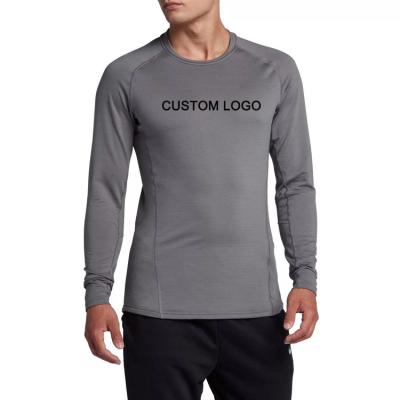 China Breathable New Style Slim Fit T-shirts Mens Quick-Drying 100%Polyester Long Sleeve Training T-Shirts for sale