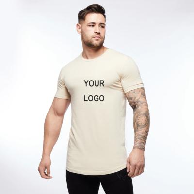 China Custom LOGO Printing Sleeve Men's T-shirt Sport Gym Summer Shorts Cotton Breathable High Quality Cool Tees for sale