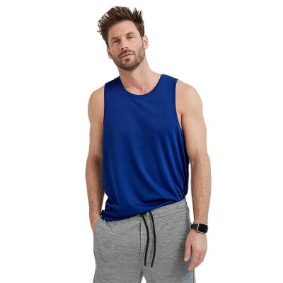 China High Quality Cheap Mens Athleisure Fitness Gym Plain Running Muscle Polyester Casual Tank Tops QUICK DRY for sale