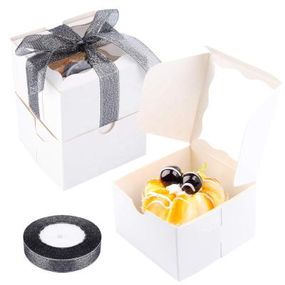 China Recycled Materials Wholesale Custom Personilized Supplier Philippines Choose Mini Paper Packaging Individual Storage Donut Boxes With Window for sale