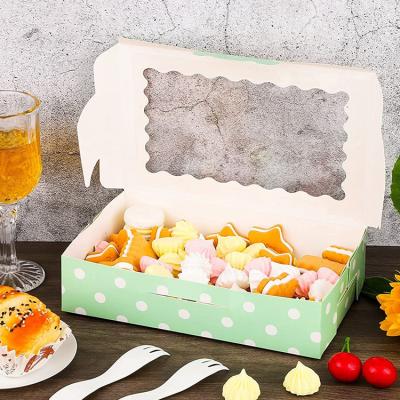 China Wholesale Eco Friendly Recyclable Food Safety Cardboard Clear Clamshell Bakery Boxes With Your Own Logo 6.93x7.72x3.31 for sale