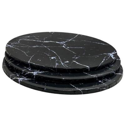 China Factory Wholesale High Quality Recyclable Custom Design Greaseproof Thick Black Round Cake Board For Cake Bakery Box One Set for sale