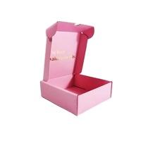 China Custom Shipping Cardboard Recyclable Wholesale Packaging Package Paper Box Corrugated Mats Pink Shipping Box 10x7x4 1 for sale