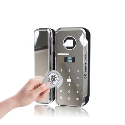 China Modern Smart Password Control Fingerprint Door Lock Automatic Sliding Door Lock For Office Building for sale