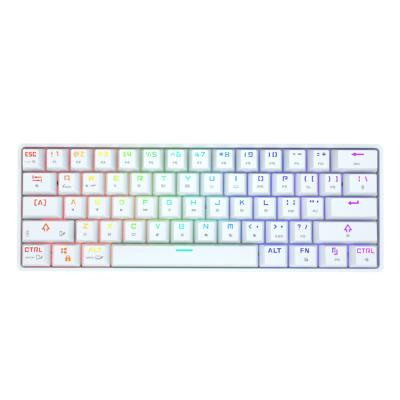 China RGB Backlight Gaming Keyboard Support 2.4Ghz Fashion Desktop Mechanical Wireless Keyboard 61 Keys Professional E-sports Gaming Keyboard for sale