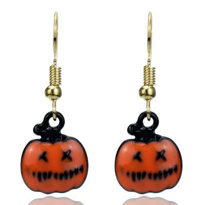 China Halloween Hook Earring Punk Dangle Earrings Jewelry Metal Drip Pumpkin Punk Earrings For Woman for sale