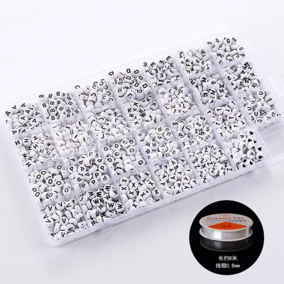 China 1350pcs 4x7mm DIY Round White Acrylic A-Z Alphabet Letter Beads Kit For Jewelry Making for sale