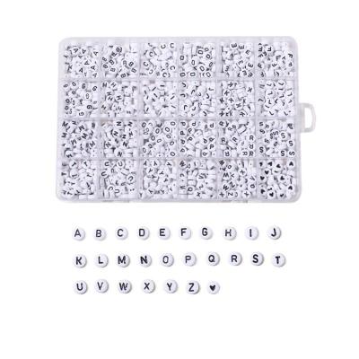 China White Acrylic 24 Grids 6mm DIY Plastic Alphabet Letter Beads Making Kit For Jewelry for sale