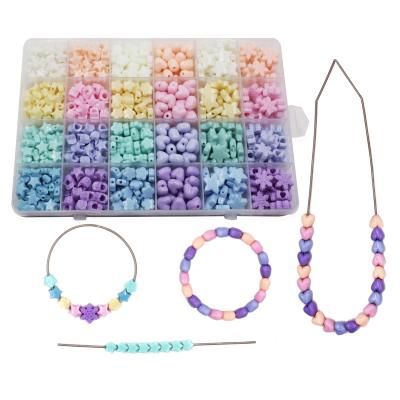 China Jewelry Making Wholesale Mixed Colors 24 DIY gid Plastic Pony Bead Set For Jewelry Making for sale