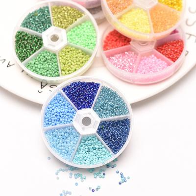 China 3000pcs 6color 2mm DIY Crystal Mini Round Pony Spacer Beads Assorted Glass Seed Beads Set For Jewelry Making for sale