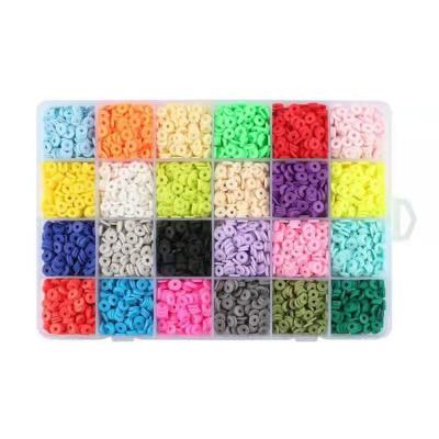 China DIY Craft 24 Grid Colors Flat Round Polymer Clay Beads Kit with Accessories for DIY Jewelry Making for Kids for sale