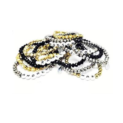 China BOHEMIA Smiley Alphabet Beads Candy Color bracelets and bar personalized bracelets for sale