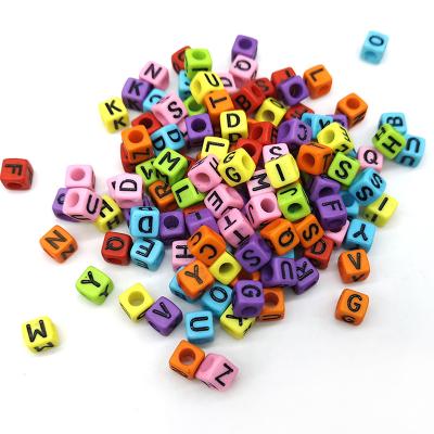 China Bracelets Making Cube In Place 100pcs/bags 6mm Acrylic Colorful Alphabet Letter Beads For Bracelets Making for sale