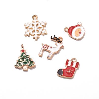 China Newest Religious Christmas Tree Snowman Christmas Mental Pendant For DIY Jewelry Making For Christmas for sale