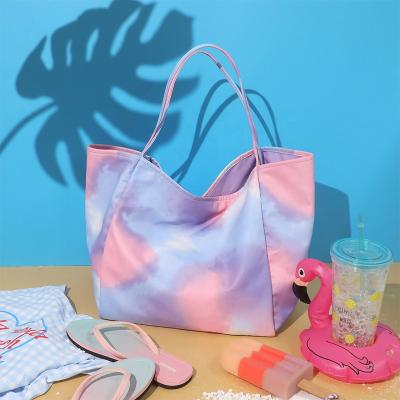 China Custom Large Fashion Product Shopping Bag Beach Tote Bag Girl Bag Canvas Fashion Canvas Shoulder Bag Colorful Style Bag for sale