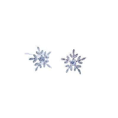 China New EE0104-1 100% Nickel Free 100% Nickel Free New Trendy SILVER JEWELRY Snow Flower Single Stud Earring For Women for sale