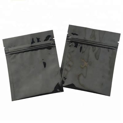 China 100x Premium Single Black Aluminum Laminated Zip Lock Bags Moisture Proof Ziplock Bags 2.95