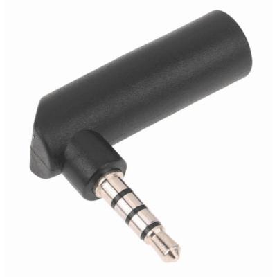 China Multimedia 3.5mm 3.5 Jack Right Angle Female Audio Connector To 3.5mm Male Audio Stereo 4Pole L Plug Shape 90 Degree Earphone Converter for sale