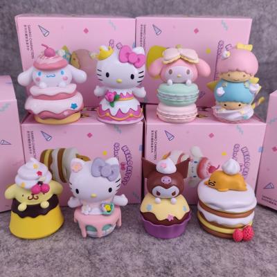 China PVC Kawaii Anime Blind Box Sanrio Blind Box Cake Kuromi HelloKitty Figurine Claw Machine Toy for sale