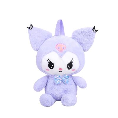 China Cross-Border Trend Good Price Wholesale Sanrio Plush Backpack Plush Toy Kuromi Plush Bag Grab Doll For Kids for sale