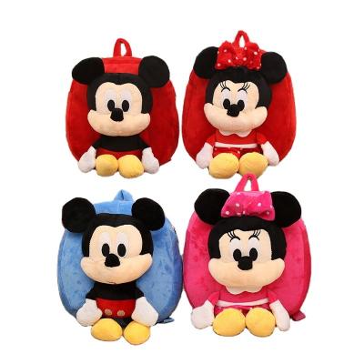 China Cross-Border Trend Hot Sale Cartoon Character Mickey Plush Toy Backpack Minnie Plush Bag Stuffed Plush Backpack For Kids Birthday Gift for sale