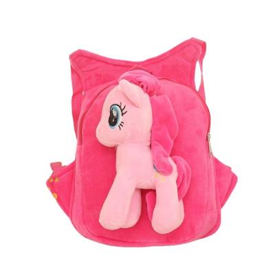 China Cross-Border Trend Good Price Cartoon Plush Little Pony Backpack Plush Backpack Cute Pony Plush Bag Toy Grab Doll for sale