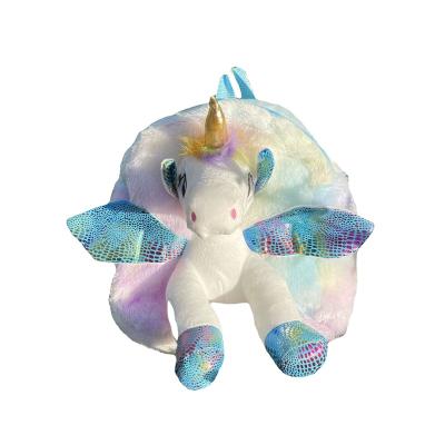 China Cross-Border Trend New Arrival Unicorn Plush Backpack Cute Unicorn Plush Bag Doll Machine Doll Stuffed Animal Plush Bag for sale