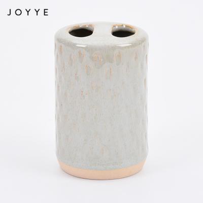 China Joyye Bathroom Toothbrush Holder Viable Reactive Luster Ceramic Toothbrush Holder Set For Home Use, Hotel for sale