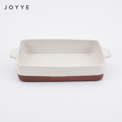 China Sustainable Joyye Style Nordic Wax Resist Bottom Terracotta Bakingware Bakeware Stoneware Bakeware Ceramic Squares for sale